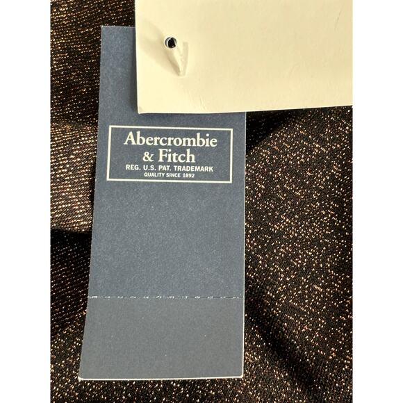Abercrombie & Fitch NWT Long Sleeve V Neck Sparkle Copper Shimmer Bodysuit Top L - Picture 6 of 6